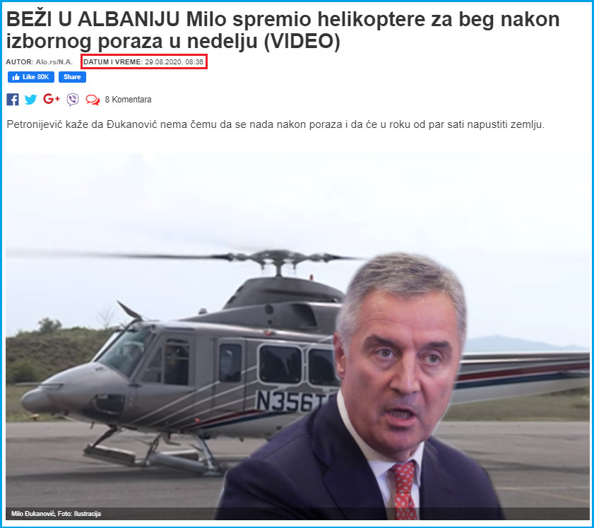 Lažne vijesti na dan izbora: Milo bježi u Albaniju, isključuje struju, traži batnaše, uvodi policijski čas 1