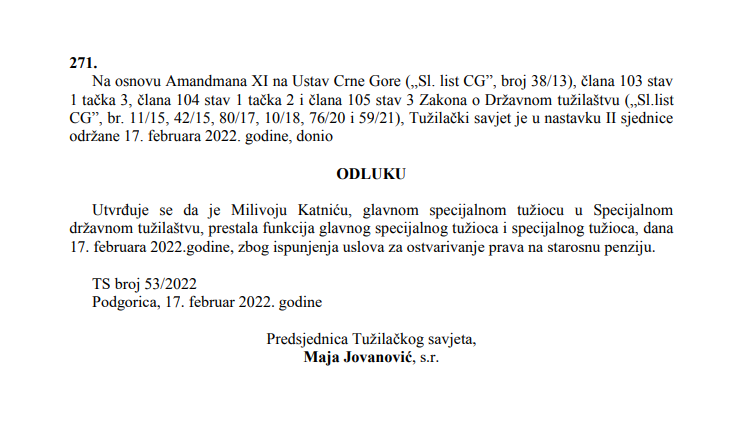 Odluka u Službenom listu