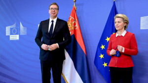 Vučić i Fon der Lajen, Foto: Evropska unija, arhiva