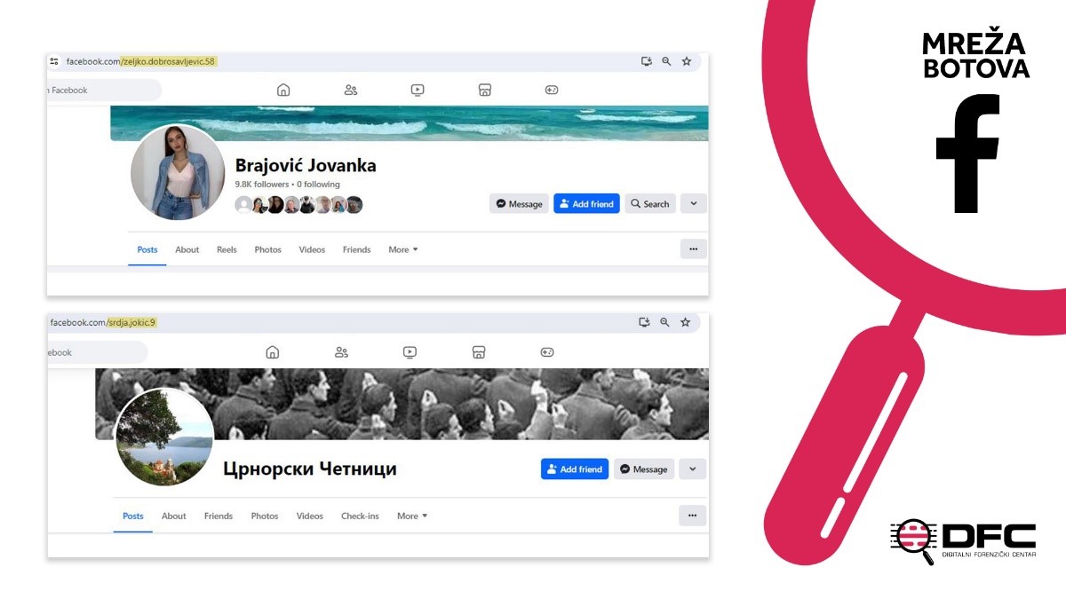 Primjeri nepoklapanja imena profila sa korisničkim imenom na Facebook