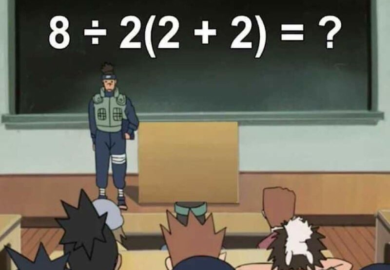 Odgovori na zadatak mogu biti 1 ili 16, a čini se da su i matematičari podijeljeni oko toga da li zagrade imaju prednost pri rješavanju zadataka