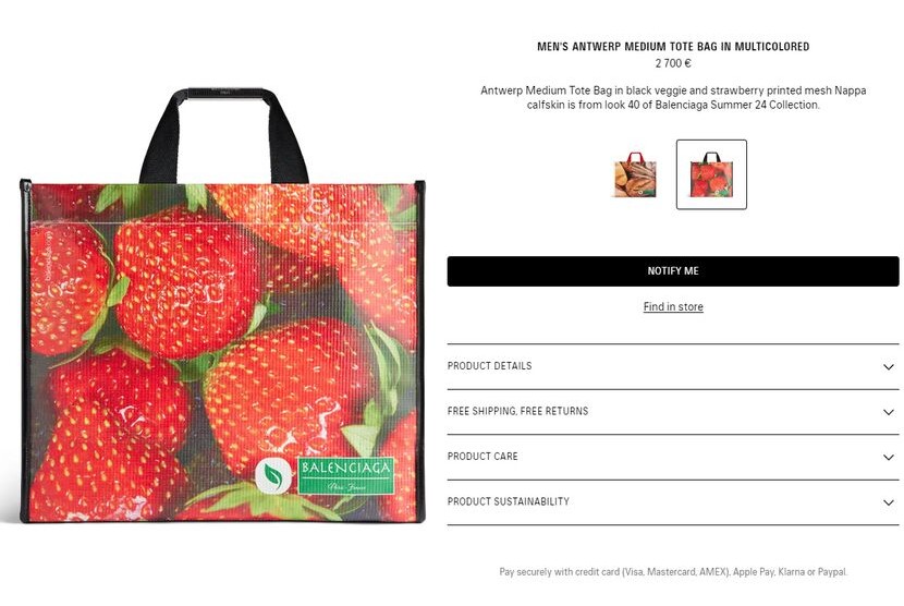 Ništa ove ne bi bilo posebno interesantno da torba ne izgleda identično kao i one koje možete pronaći u većini većih supermarketa
