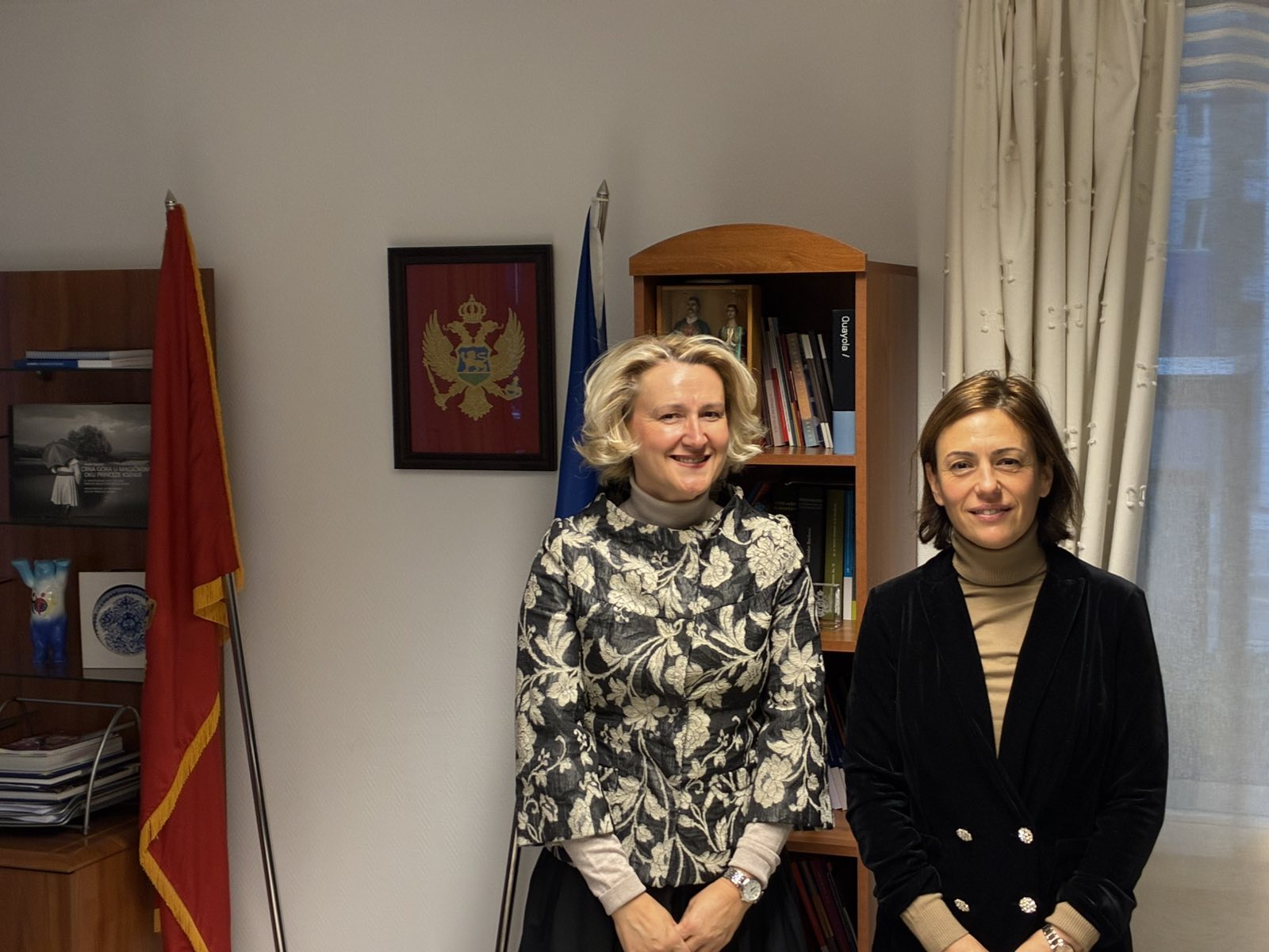 Aleksandra Božović sa predstavnicom Crne Gore pri Savjetu Evrope, ambasadorkom Božidarkom Krunić