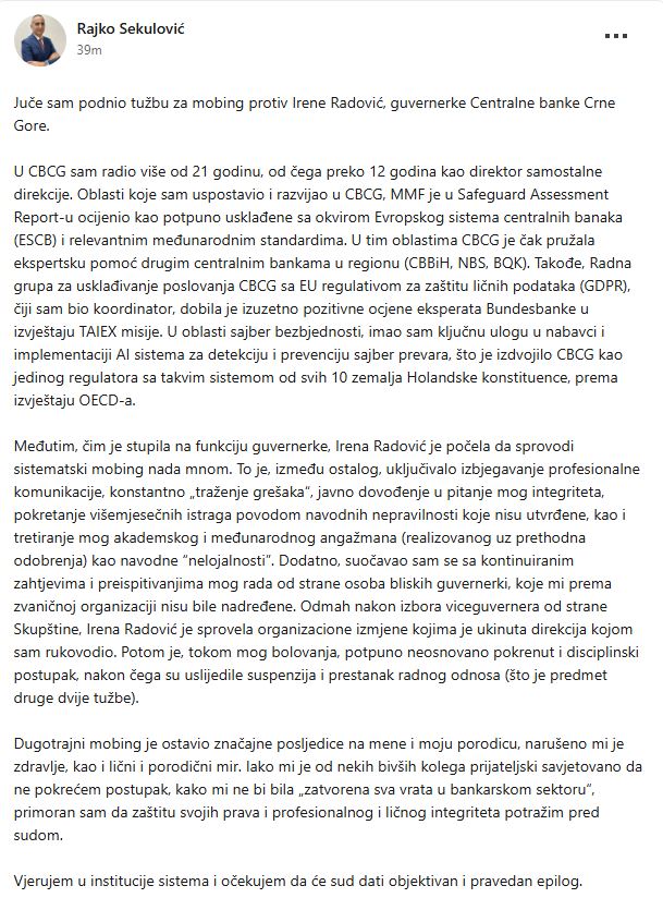 Foto: Rajko Sekulović, LinkedIn