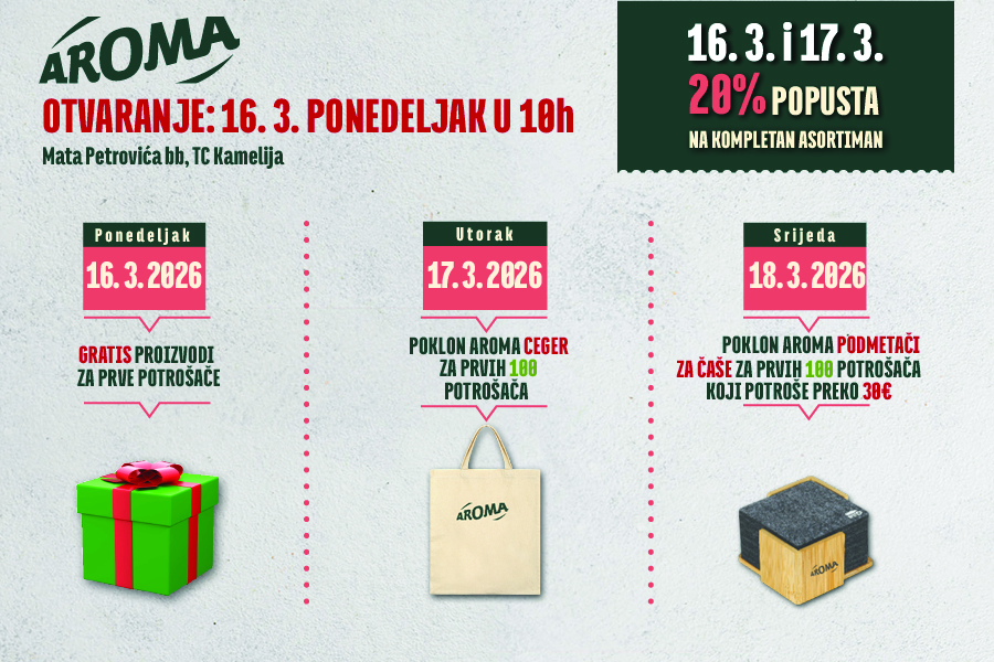 Nova Aroma u Kameliji – modernija kupovina po mjeri kupaca