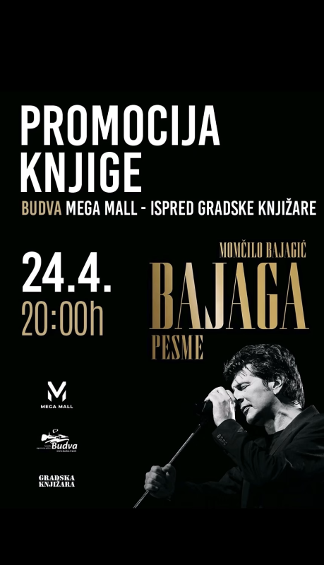 Bajaga u Budvi u okviru manifestacije Noć knjige 2026