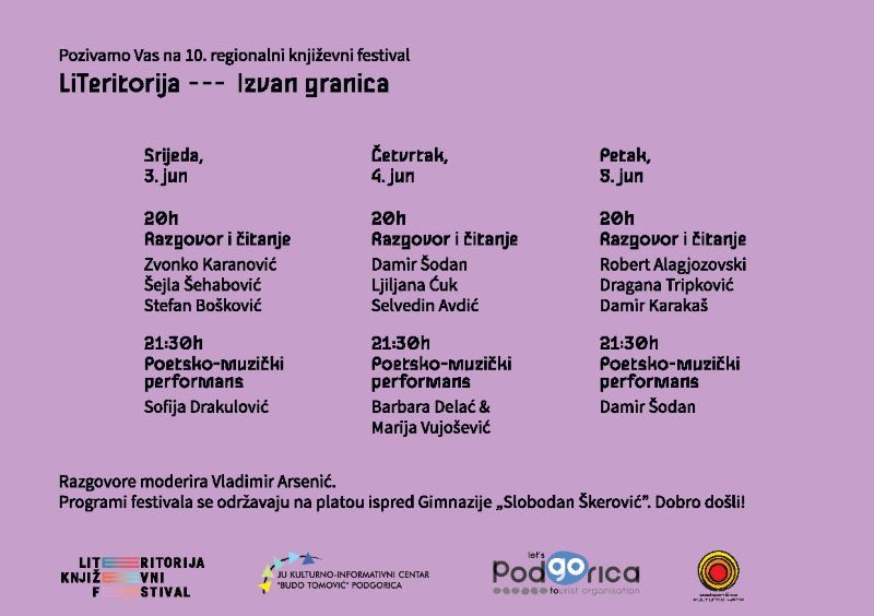 Deseti regionalni književni festival “LiTeritorija” od 3. do 5. juna