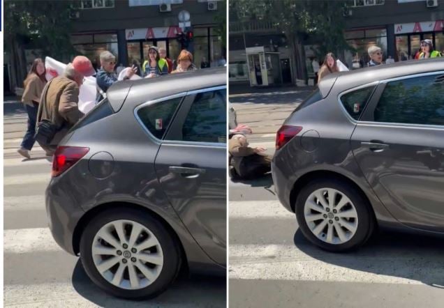 VIDEO Beograd: Automobilom udario starijeg sugrađanina tokom 16 minuta tišine, napao i studenta