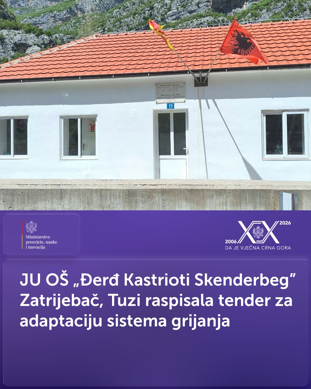 Raspisan tender za adaptaciju sistema grijanja za školu “Đerđ Kastrioti Skenderbeg”