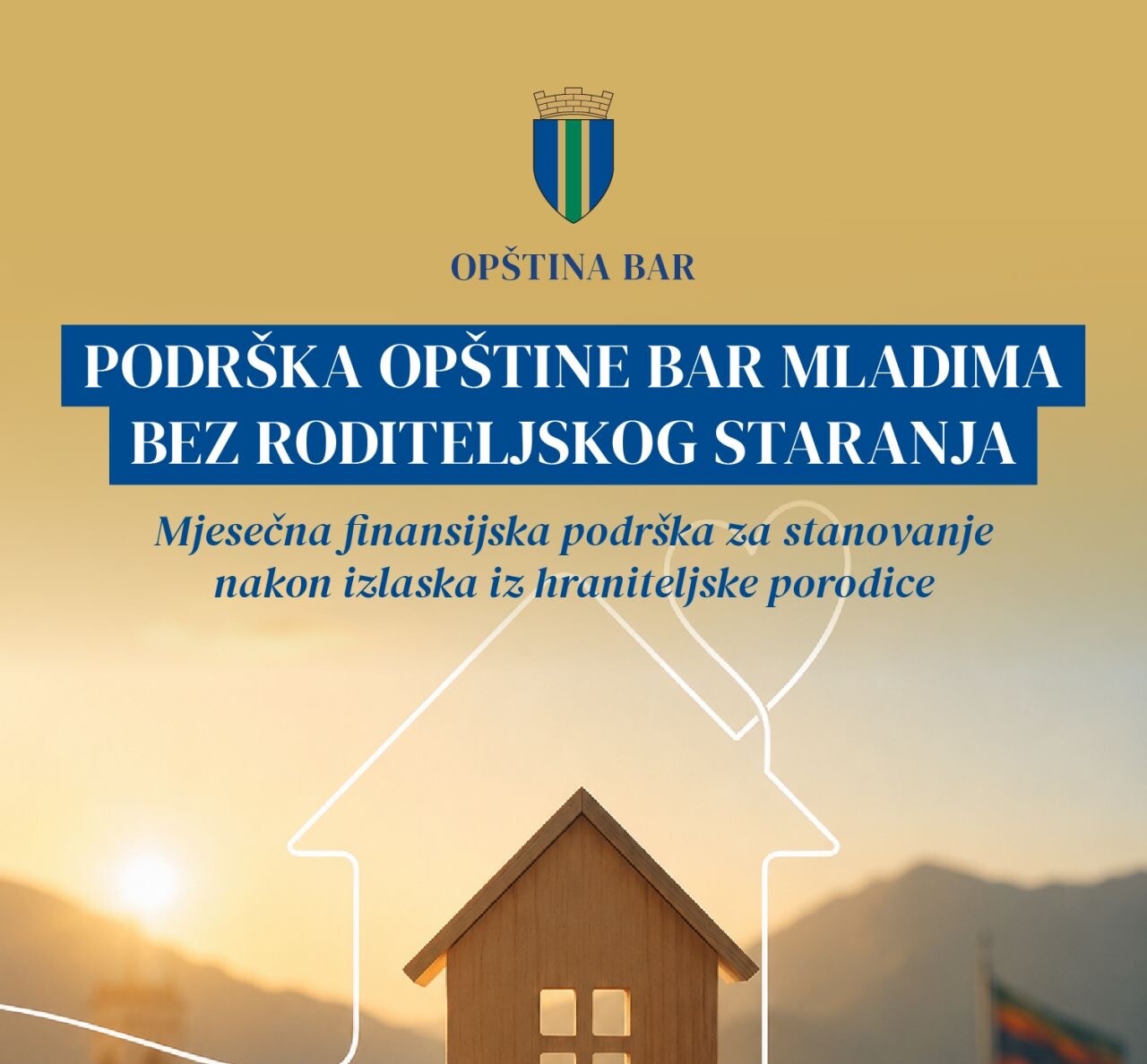 Opština Bar nastavlja sa mjerom podrške mladima bez roditeljskog staranja