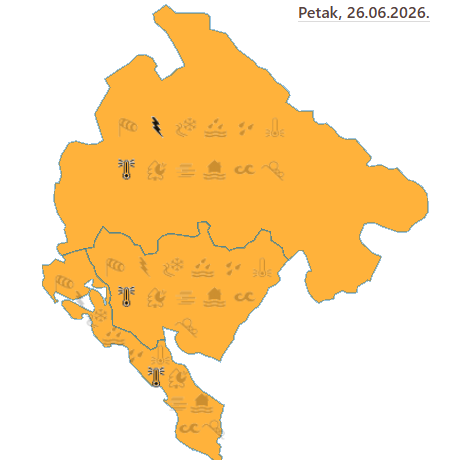 Narandžasti meteoalarm za sve regije, na sjeveru prijete oluje i grad