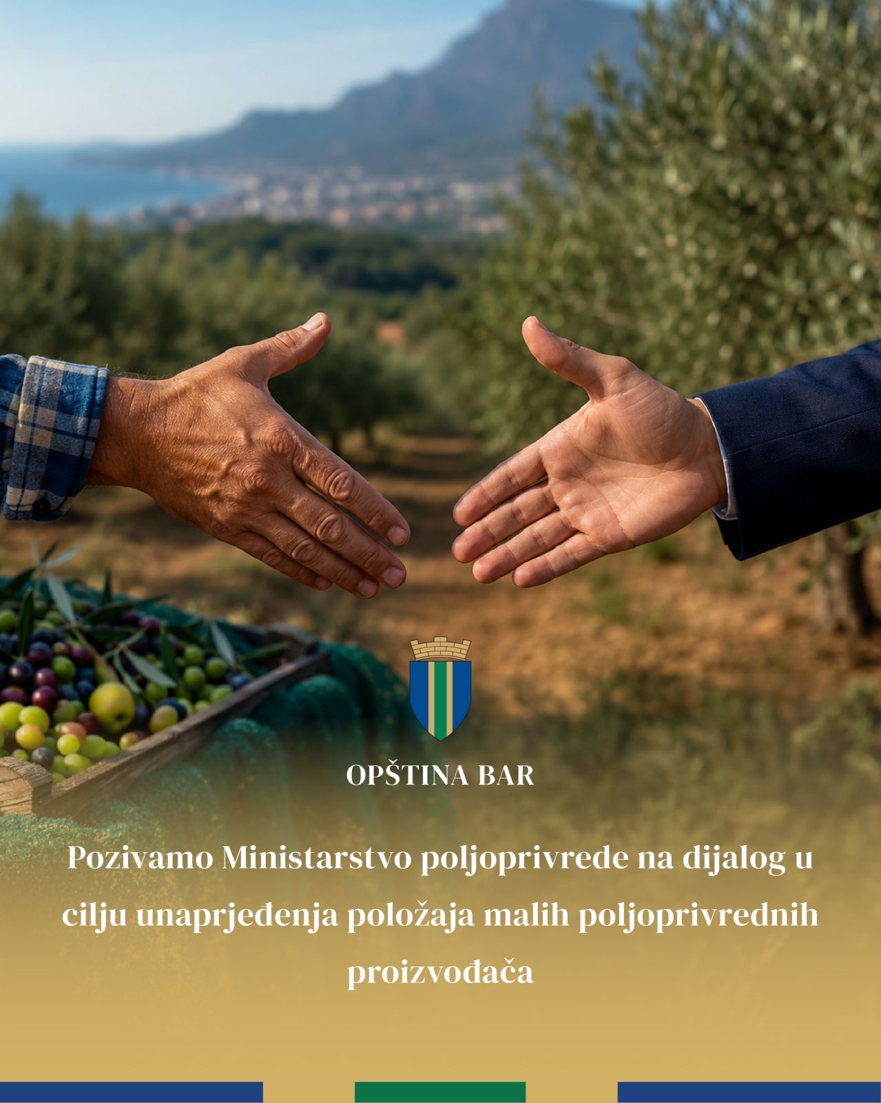 Opština Bar: Pozivamo Ministarstvo poljoprivrede na dijalog u cilju unaprjeđenja položaja malih poljoprivrednih proizvođača