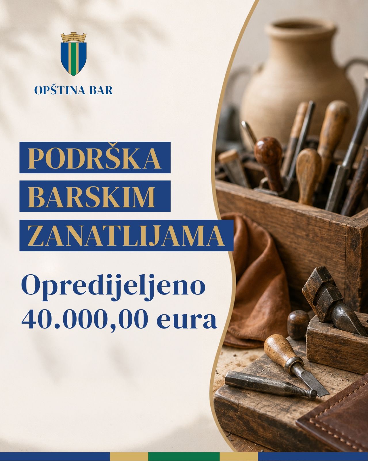 Novi ciklus podrške barskim zanatlijama: Opredijeljeno 40 hiljada eura