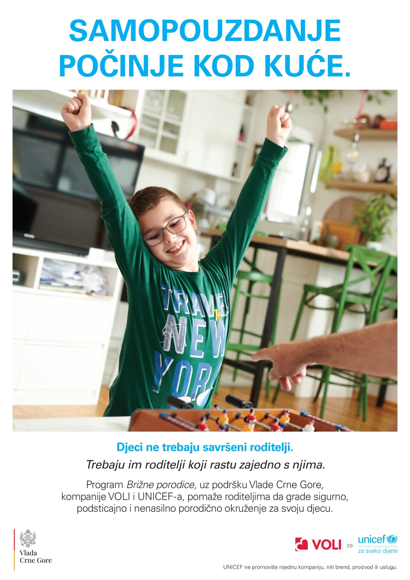Voli i UNICEF podržavaju roditelje širom Crne Gore